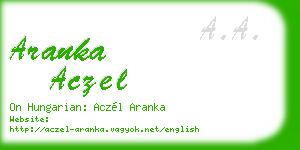 aranka aczel business card