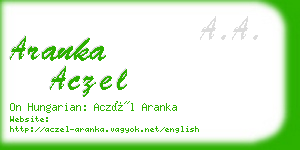 aranka aczel business card